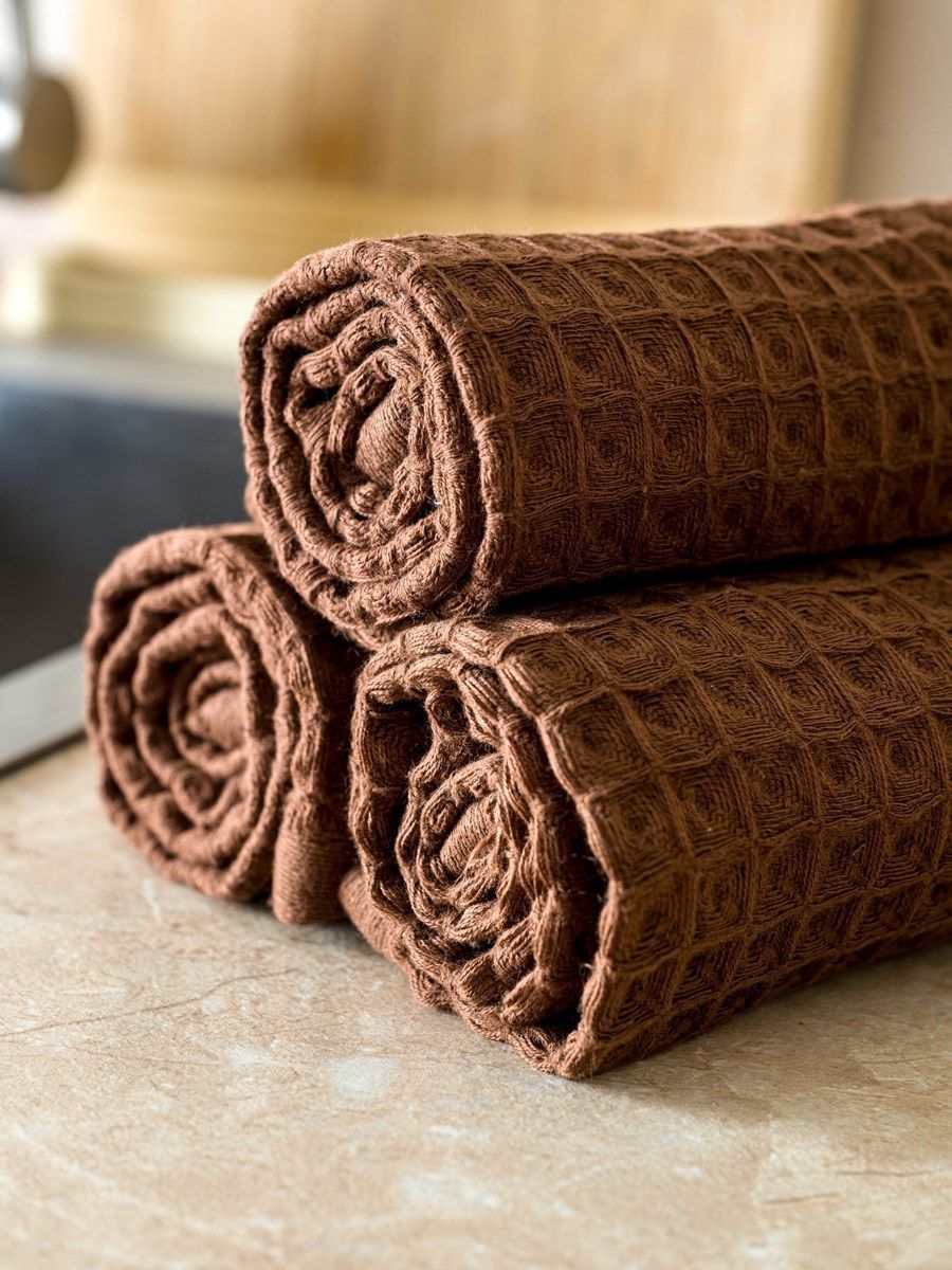 снимок Набор вафельных полотенец 3 шт (30*60) шоколадные от магазина BIO-TEXTILES ОПТ