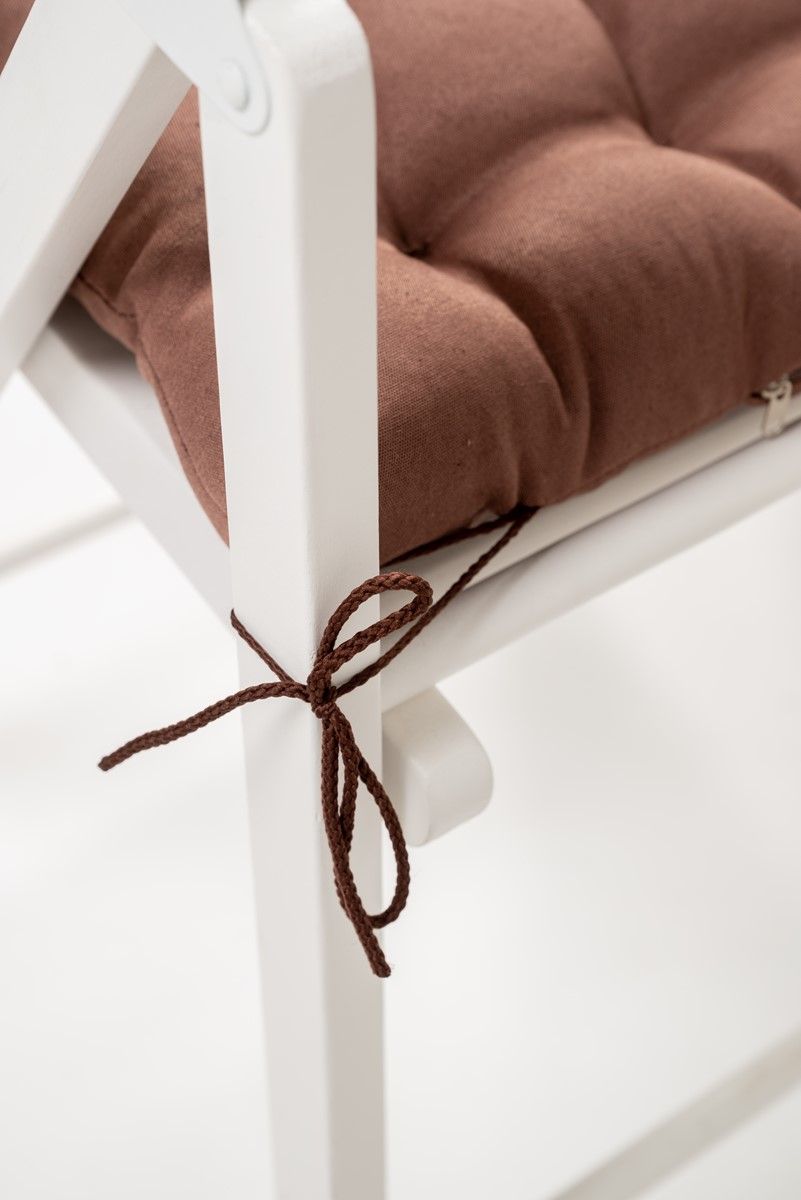 снимок Подушка для стула "ЛОФТ" с завязками, коричневая 40*40 от магазина BIO-TEXTILES ОПТ