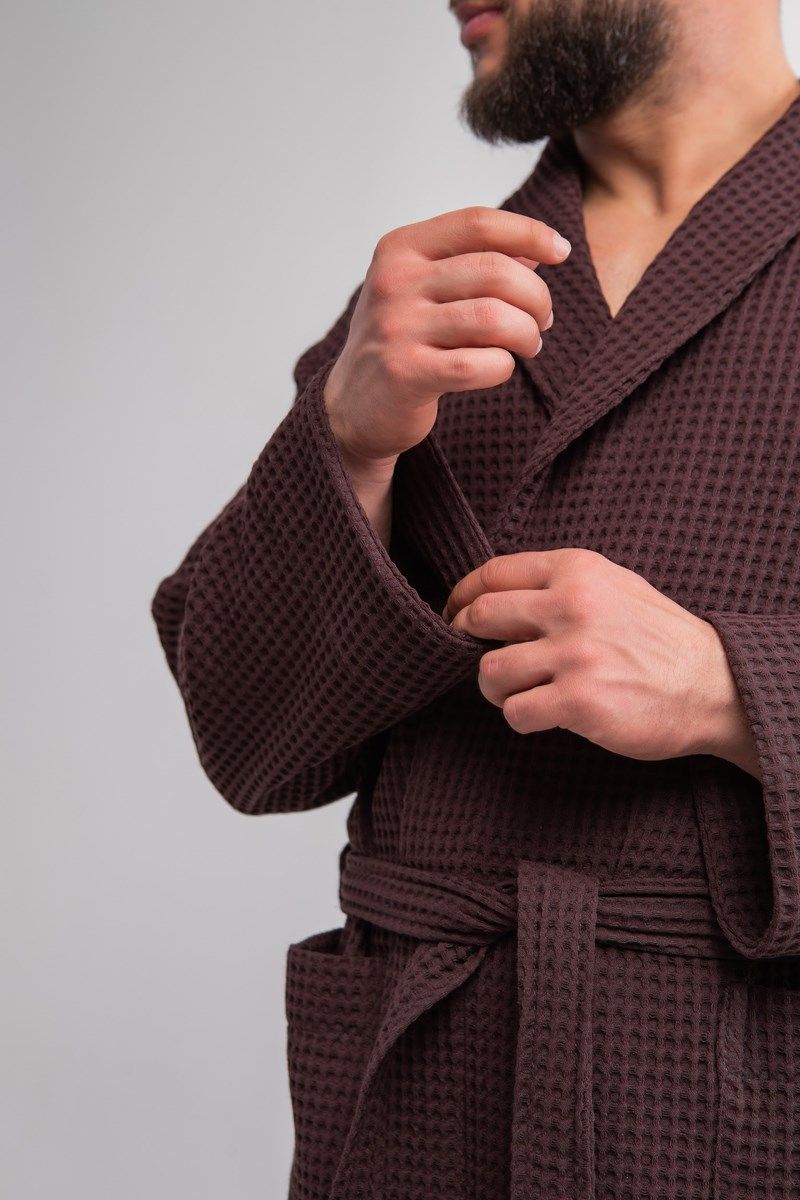 снимок Халат вафельный PandaHug Оrlando шоколадный от магазина BIO-TEXTILES ОПТ