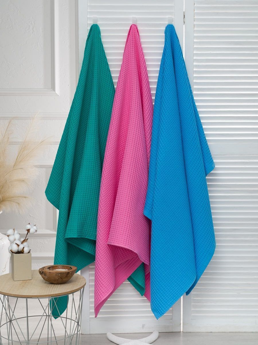 снимок Полотенце вафельное голубое от магазина BIO-TEXTILES ОПТ