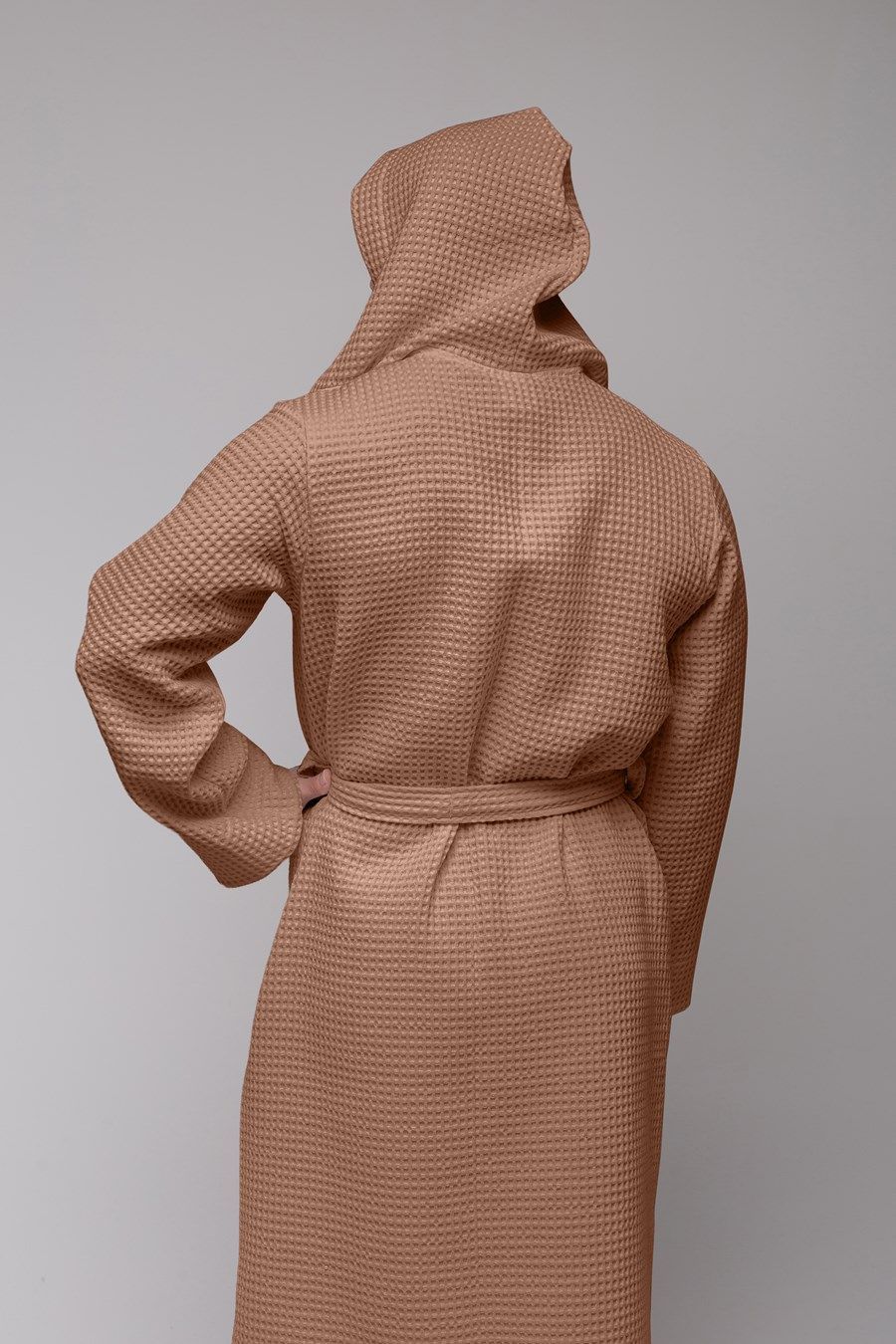 снимок Халат вафельный PandaHug Оrlando мокко капюшоном от магазина BIO-TEXTILES ОПТ