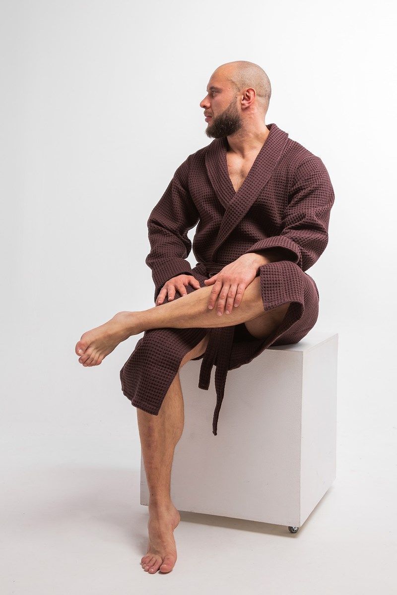 снимок Халат вафельный PandaHug Оrlando шоколадный от магазина BIO-TEXTILES ОПТ