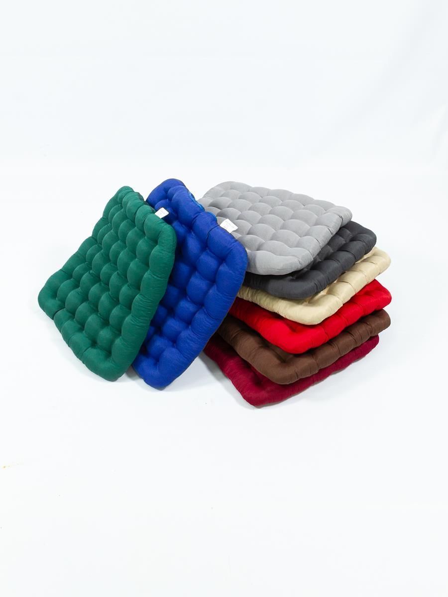снимок Био-подушка на стул с лузгой гречихи синяя 50*45 от магазина BIO-TEXTILES ОПТ