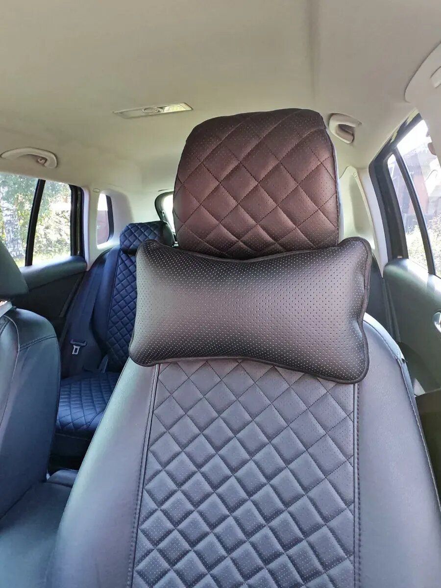 снимок Подушка автомобильная на подголовник 20х35 из экокожи от магазина BIO-TEXTILES ОПТ