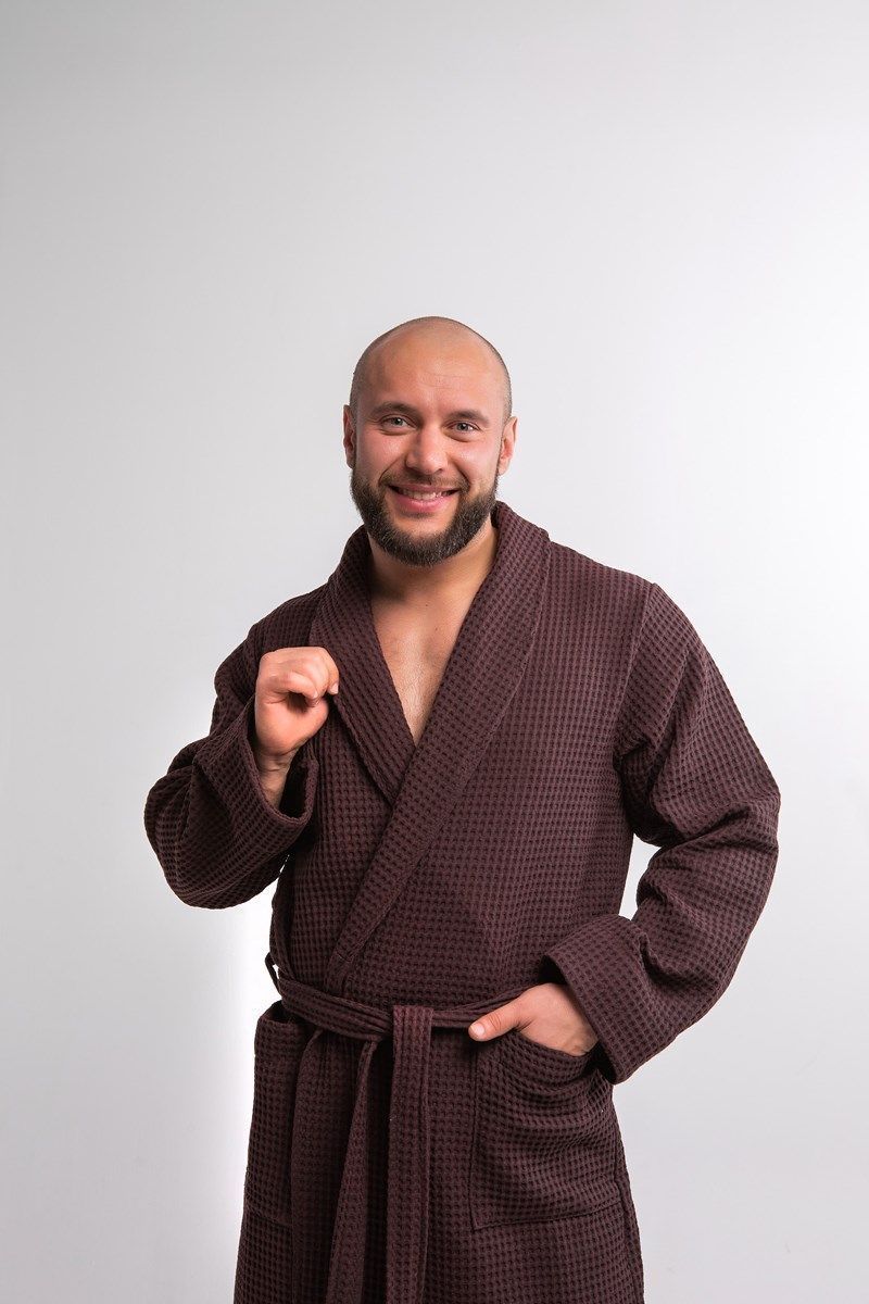 снимок Халат вафельный PandaHug Оrlando шоколадный от магазина BIO-TEXTILES ОПТ