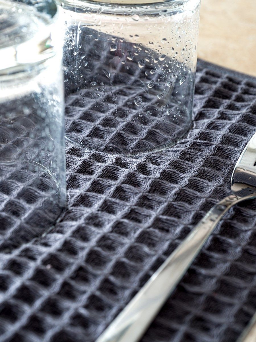 снимок Набор вафельных полотенец 3 шт (30*60) темно-серые от магазина BIO-TEXTILES ОПТ